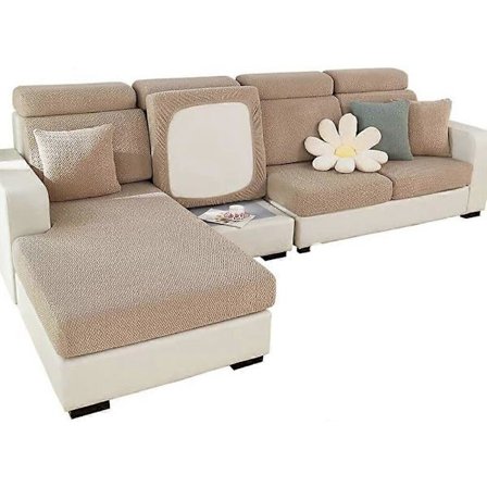 Sofföverdrag för sittdynor, stretchigt sofföverdrag, 1-sits, L-formad schäslongmöbelskydd