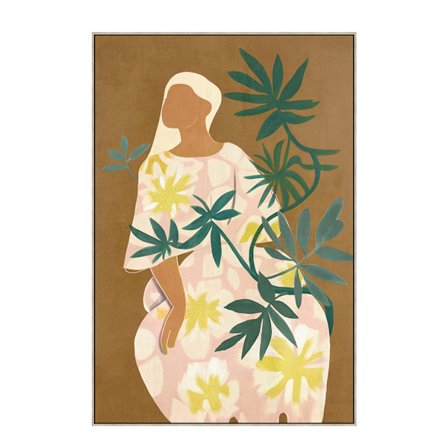 Kukkaisnainen, canvas-taulu, 60x90cm, monivärinen