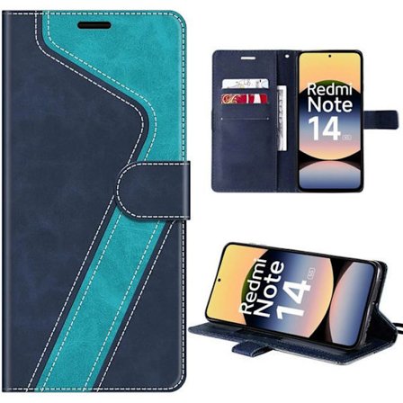 Cover til Xiaomi Redmi Note 14 5G, Stødabsorberende Beskyttelse Anti-Ridser Stødabsorberende Læder Effekt Blå