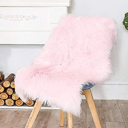 Lyxigt Mjukt Fuskfårskinnsöverdrag för Stol