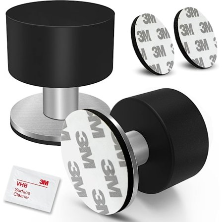 2-pak dørstop med ekstra klistermærker, selvklæbende dørstopper