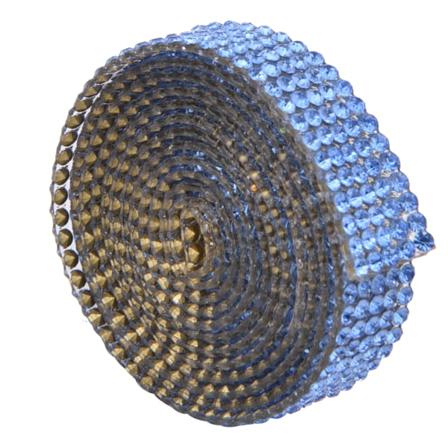 5 riviä 1m strassikoriste nauha Hot Fix Crystal Chain Trim vaateasusteet koristelu (sininen)