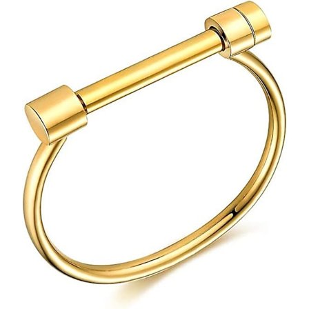 WABJTAM Cuff Bracelet Bangle Bar Screw Shackle Novelty High Polished Stainless Steel Jewelry For Men Women Unisex Girls Boy