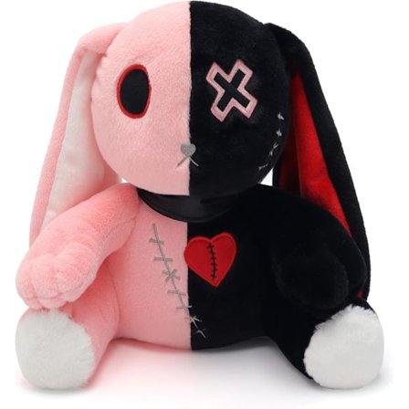 Goth Kanin Plysch, Läskigt Gosedjur för Alternativ Påskgåva, Spöklik Heminredning för Tonåringar och Skräcksamlare