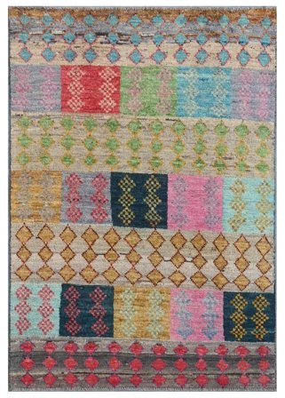 Hand Knotted Moroccan Berber - Afghanistan 96X139 Wool Rug Small
