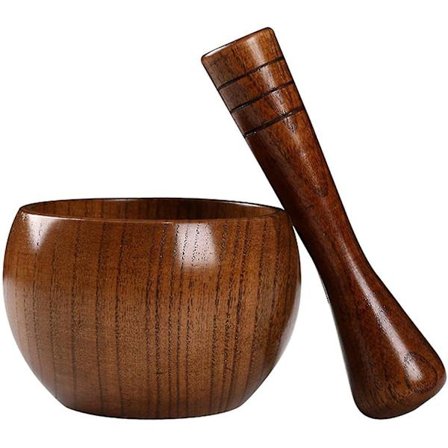 Olive Wood Mortar And Pestle, Mortar And Pestle Set, Retro Wooden Pest