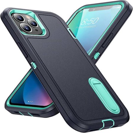 Iphone 11 Pro Max Cover, Iphone 11 Pro Max Cover med Støttefod, [Militær Grad Stødsikker][Tre Lag Kraftig Faldsikker]