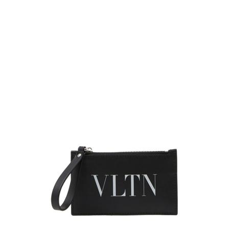 Valentino Garavani, Logo Print Card Holder Czarny, Mężczyzna, Rozmiar: ONE Size