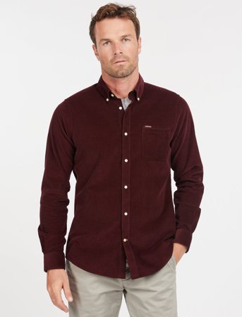 Barbour Barbour Ramsey Tailored Cord Shirt - Red - XL