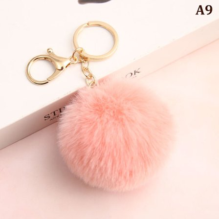 8cm e Key Soft Fluffy Fur Ball Nøkkelring Fluffy Key Chains Trink