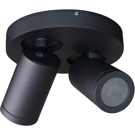 Armaturhantverk - Baderomstaklampe Torsö T 998, 2 spot rund Svart