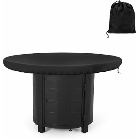 Rund eldstadsplatta lock vattentät UV-skydd 420D för spis och spis svart (diameter 100 cm)
