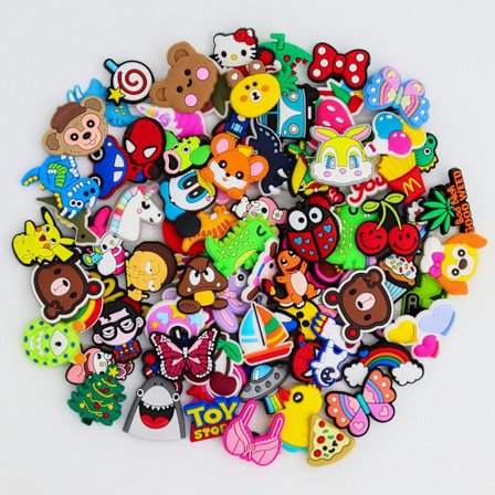 Hov Charms Forskellige Tilfældige Mønstre PVC Hov Charms Tilbehør til Børn og Voksne Armbånd Jule- eller Fødselsdagsgave