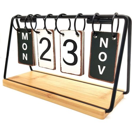 1 träskrivbords kalender, flip kalender, retro permanent skrivbord