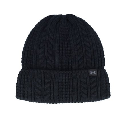 Under Armour - Zwart cuff Beanie - Women Halftime Cable Knit Beanie Black Cuff @ Hatstore