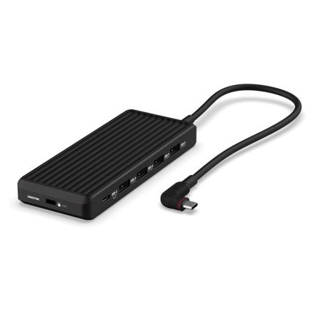 UNISYNK 10 Port Dual Screen Hub - dokkingstasjon - USB-C 3.1 - 2 x HDMI - GigE