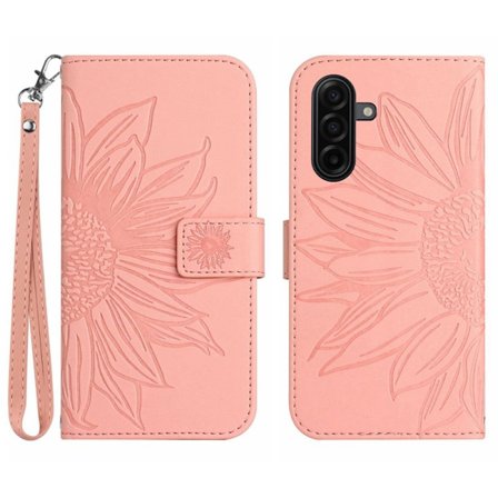 Samsung Galaxy S26 Pro Plånboksfodral Konstläder Blommönster - Rosa