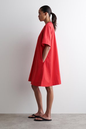 COS Women's Tie-Back A-Line Mini Dress in Red