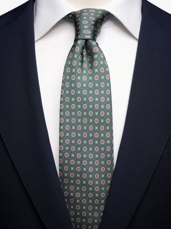 John Henric Men's Grüne Krawatte Geometrisch Size 7,5