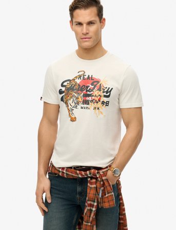 Superdry Vl Tokyo Relaxed Tee - White - XXL