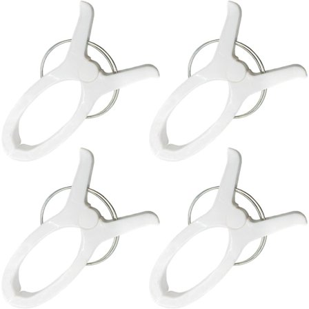 4 stk. store hvide strandhåndklædeklemmer – rejseklemmer til indendørs og udendørs brug - jumbo-klemme til stranden, haven, poolen - vasketøj, dyne og
