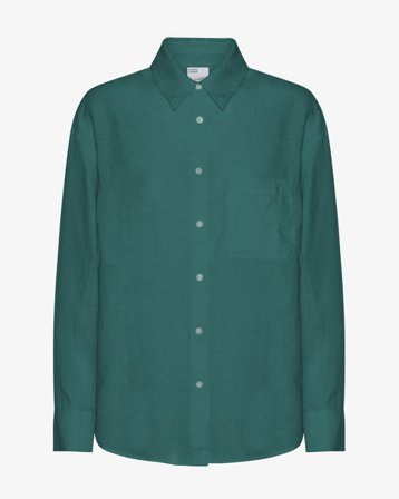 Linen Oversized Shirt - Ocean Green - Female - XL