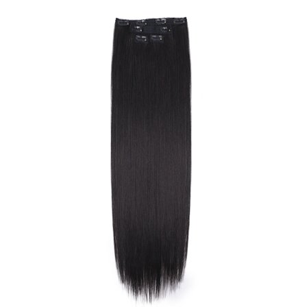 FASHION IDOL Lång rak frisyr 8 klipp i hårförlängningar Blont 60 CM Naturligt syntetiskt hår Daglig användning Hårstycke falskt hår