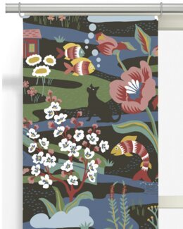 Paneeliverhot Kupliva maa 2 kpl Musta