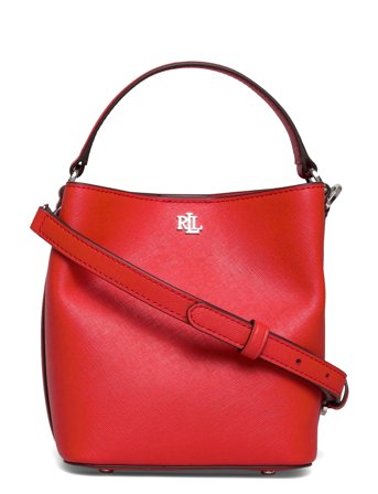 Lauren Ralph Lauren Crosshatch Small Reese Bucket Bag - Red - ONE SIZE