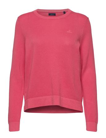 Cotton Pique C-Neck Pink GANT