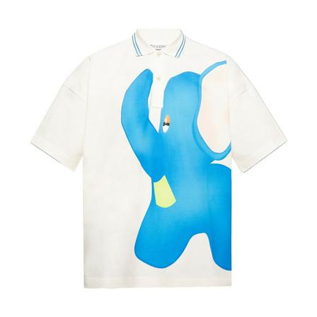 JW Anderson, Printed polo Wit, Heren, Maat:L
