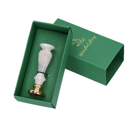 Vintage forsegling gaveeske retro design multifunksjonell utsøkt emballasje DIY forsegling voks grønn boks Jasper hvit sky øvre håndtak