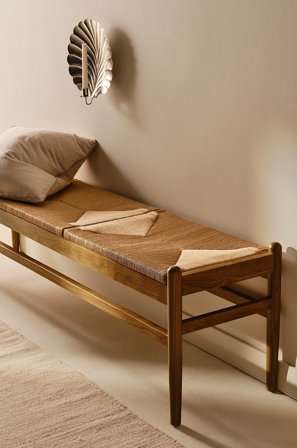 Jotex - Benk 180 Cm Valnøttfinish / natur - NATTAVAARA - Kjøp Benker hos Jotex