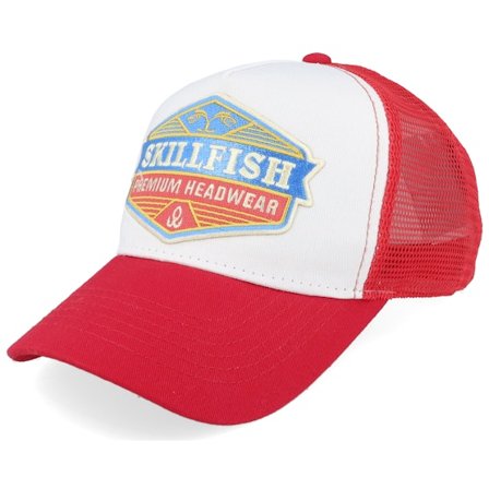 Skillfish - White trucker Caps - Kids Crimsonwave Logo Classic Red/White Trucker @ Hatstore