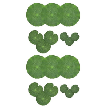 18x Kunstige Flydende Skum Lotusblade Vandpuder Ornamenter Grøn