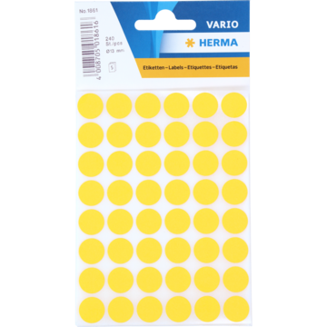 ETIKETT FARGEPUNKT GUL 12MM