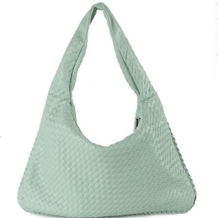Vävd enfärgad handväska, enkel ryggsäck med stor kapacitet, Green