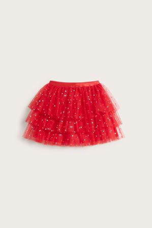 Meshkjol i glitter | Röd | Barn | Kappahl