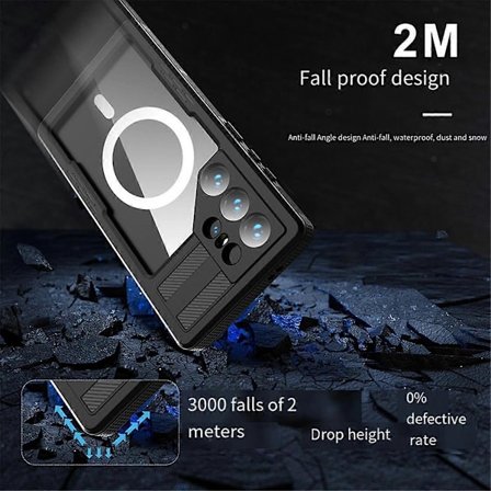 Vandtæt telefoncover til Galaxy S24 Ultra Fuld beskyttelse Undervands Svømning Dykning Telefoncover