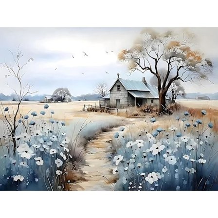 Rustikke Diamantkunst Sæt til Voksne, 5D Vilde Blomster Diamantkunst til Begyndere, DIY Fuld Drill Diamantmaleri Sæt, Hjem Vægdekoration Diamantmaleri