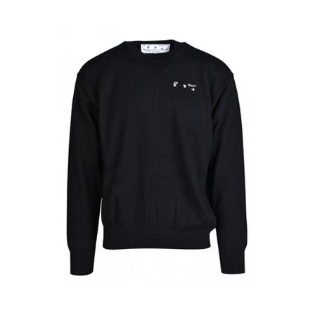 Off White, Logo-Print Longsleeve T-shirt Zwart, Heren, Maat:M,Katoen