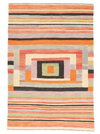 Handgewebt Kelim Modern Teppich 175X254 Beige/Orange