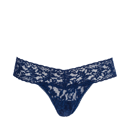 Hanky Panky Signature Lace Low Rise Thong, One Size Trosor Dam Blå ONESIZE