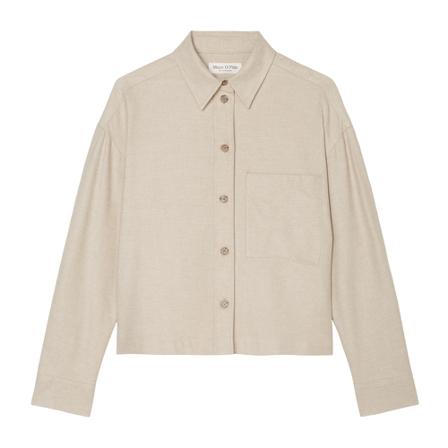Marc O'Polo Boxy, cropped flannel Bluse in an overshirt style inbo, Dame