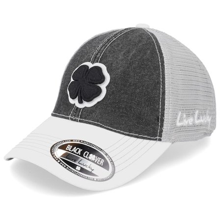 Black Clover - Svart trucker Keps - Two Tone Vint 21-Black/White/Grey Mesh Trucker @ Hatstore