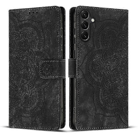 Frostat Läderfodral för Mandala Emed Retro Telefon Svart(FQ)