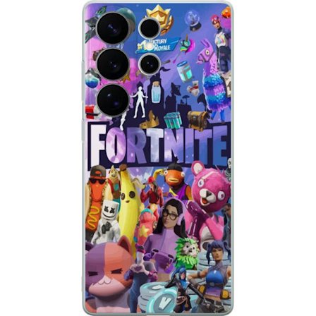 Kompatibel Mobilcover til Samsung Galaxy S26 Ultra Fortnite kollage Victory Royale karakterer skins bytte farverig Fortnite gaming design