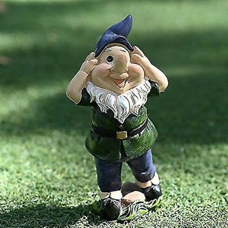 Havefigur til haven - Sjov skurk - Dekorativ harpiksfigur - Statue til have, gård, udendørs