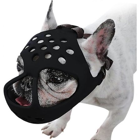 Kortnos Hundmunkorg, mjuk Silikon Justerbar Andningsbar Bulldog Munkorg För Fransk Bulldog Shih Tzu Och Mops För Bitande Tuggträning_Särskilda gå