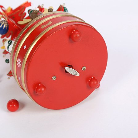 Jouluinen DIY-soittorasia, puinen joulukuusi, vedettävä pyörivä musiikillinen pöytäkoriste